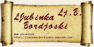 LJubinka Borđoški vizit kartica